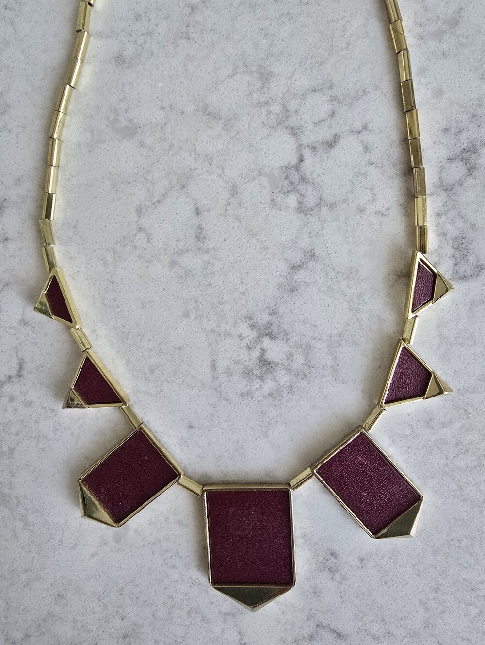 House of Harlow 1960 Classic Station Necklace — Gold & Sangria